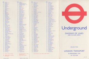 [1975: No 1] Diagram of Lines and Station Index
