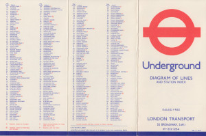 [1975: No 2] Diagram of Lines and Station Index: Blue strip