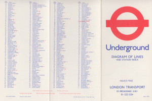 [1974: No 2] Diagram of Lines and Station Index (Map OP: Strand Station Closed for Rebuilding)