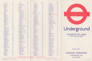 [1972: No 2] Diagram of Lines and Station Index (Map OP: Strand Station Closed)