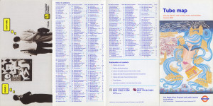 [January 2003] Tube map: Journey planner with station index and facilities: The Magic River Thames Lady with Jewels (Yellow Pages "Banks" "Skip Hire" advert)