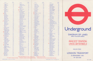 [1972: No 2] Diagram of Lines and Station Index: OP: Pimlico Station Opens September 14