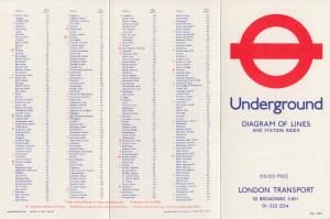 [1972: No 1] Diagram of Lines and Station Index