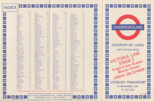 [1968: No 3] Diagram of Lines and Station Index: OP: Victoria Line Stage 2 Opens December 1 (No print code)