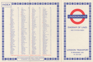 [1968: No 3] Diagram of Lines and Station Index (Map OP: Victoria Line under construction)