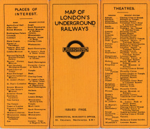 [January 1927] Map of London’s Underground Railways: Yellow Cover