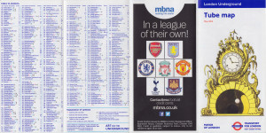 [May 2015] Tube map: Design for a magnificent London Underground grand pendulum in gilt bronze (MBNA Football advert)