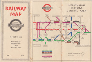 [1937: No 1] Railway Map: "London Transport | Underground" roundel