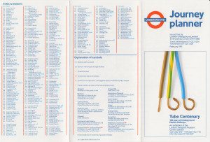 [February 1991] Journey planner: Tube Centenary - 100 Years of Underground Electric Railways