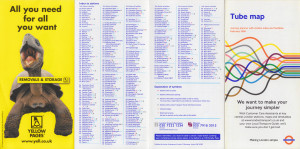 [February 2000] Tube map: Journey planner with station index and facilities: We want to make your journey simpler (Yellow Pages "Removals & Storage" advert)