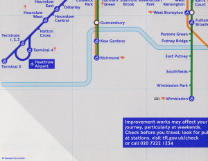 [October 2008] Tube map: Fragment of a Magic Carpet (East London line & fare zones mis-print)
