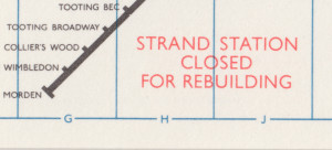 [1974: No 2] Diagram of Lines and Station Index (Map OP: Strand Station Closed for Rebuilding)