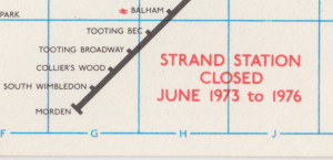 [1973: No 1] Diagram of Lines and Station Index (Map OP: Strand Station Closed June 1973 to 1976)