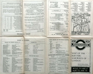 [1918] Map of the Electric Railways of London - What to see and how to see it: Black & white with black roundel with no red