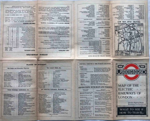 [1919] Map of the Electric Railways of London - What to see and how to see it: Black & white with black roundel with red open circle roundel
