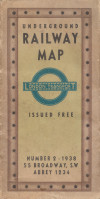 [1938: Number 2] Underground Railway Map: Blue London Transport Roundel