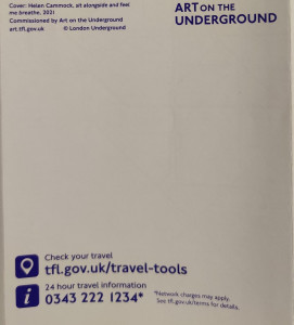 [September 2021] Tube map: sit alongside and feel me breathe (Major printing misprint of outside)